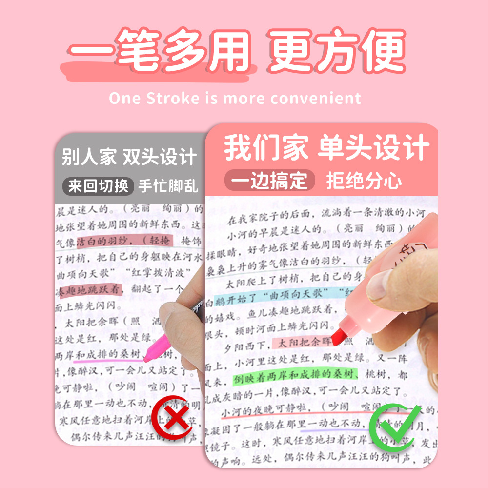 Resaltador Mini Candy Resaltador Pintura de color Bolígrafo clave Bolígrafo Marcación Bolígrafo de graffiti de cuenta manual Bolígrafo de color Juego de 6 colores