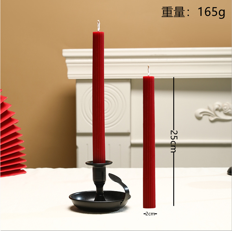 Vela aromática de cera de soja retro francesa color borgoña, vela romántica para bodas, decoración para el hogar, portavelas, venta al por mayor por pieza