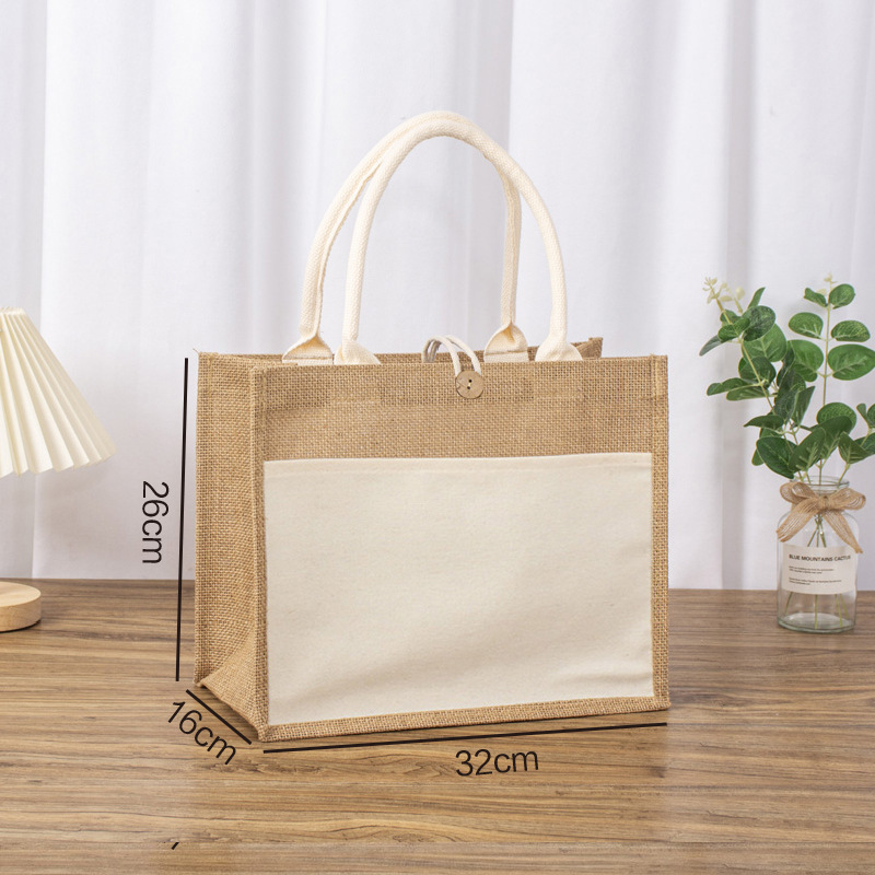 32 de largo, 16 de ancho y 26 de alto; Yute