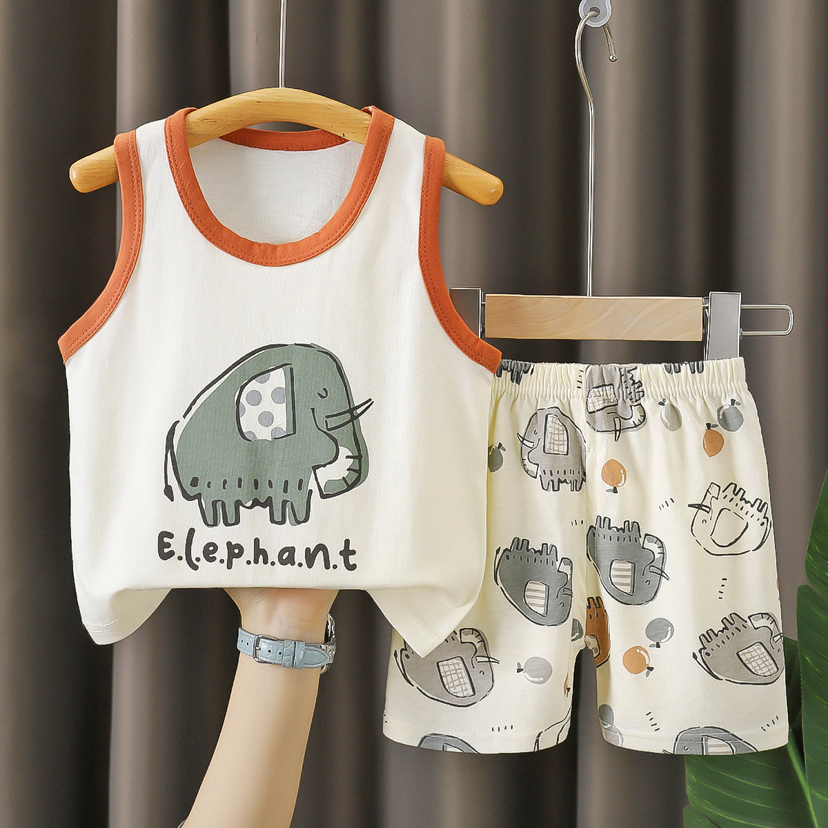 Traje de chaleco para niños, verano de algodón puro, nuevo estilo, verano para bebés, pantalones cortos coreanos, traje de dos piezas para niños