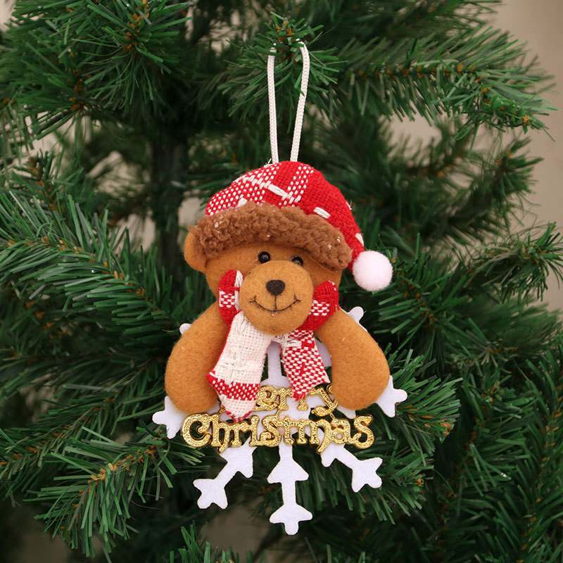 Decoraciones de Navidad anciano muñeco de nieve ciervo regalos de Navidad pequeño colgante muñeca de peluche colgante de árbol de Navidad suministros