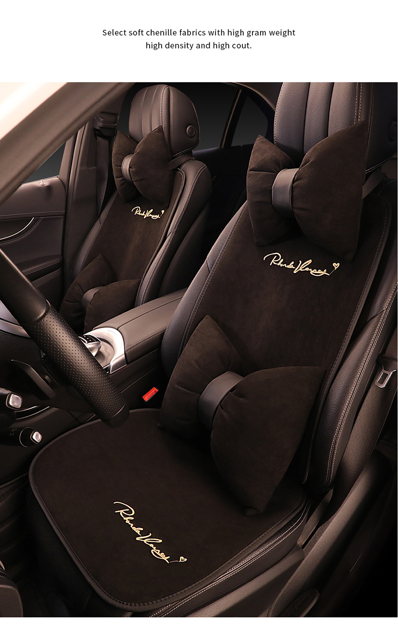 Suede Four Seasons car cushion four seasons constant temperature winter thermal single piece single seat three-piece ins style seat cushion