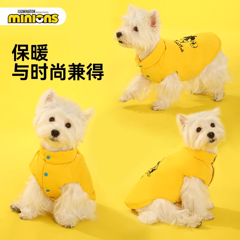 Miniones Amarillos| belloCoffee chaleco de plumón otoño invierno calentamiento ropa de perro chaqueta de plumón para mascotas