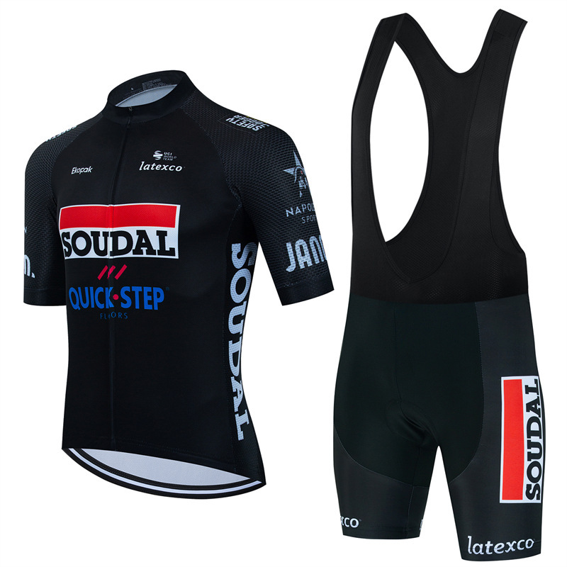 Foreign Trade New Quick Step Summer Breathable Men's Cycling Clothing suit Mountain Bike Short Sleeve Strap Shorts Clothing