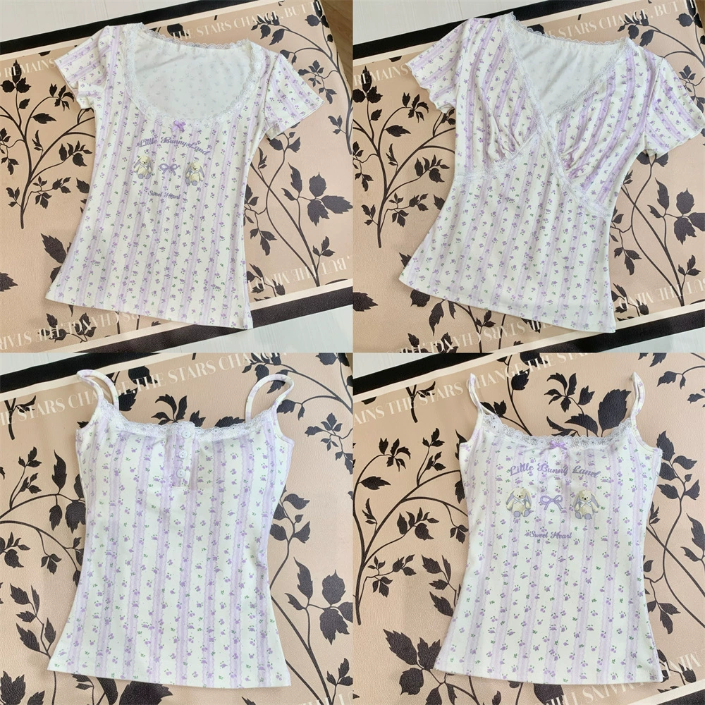 Фиолетовый маленький цветочный принт (несколько стилей)