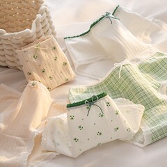 內褲女日系可愛甜美三角中腰內褲韓版透氣大碼少女學生三角短褲