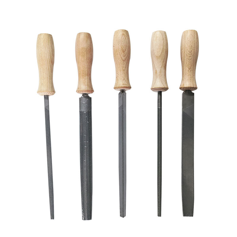 Una variedad de archivos de mango de madera conjunto de un solo tipo de archivos triangulares de arquivos cuadrados archivos de arquivos