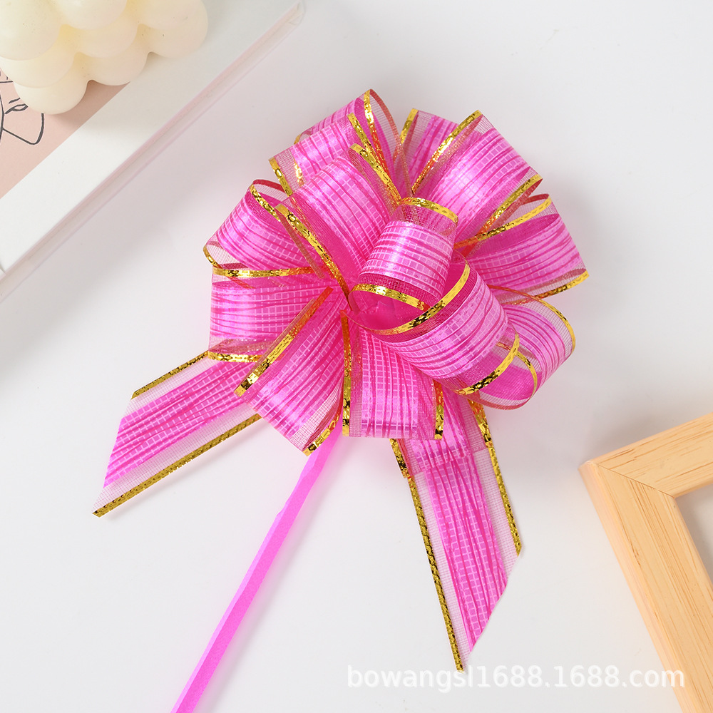 Decoración de regalo de Navidad Año Nuevo caja de regalo embalaje perezoso cinta dibujo flor 30 corteza patrón redondo 8-Sección bola flor