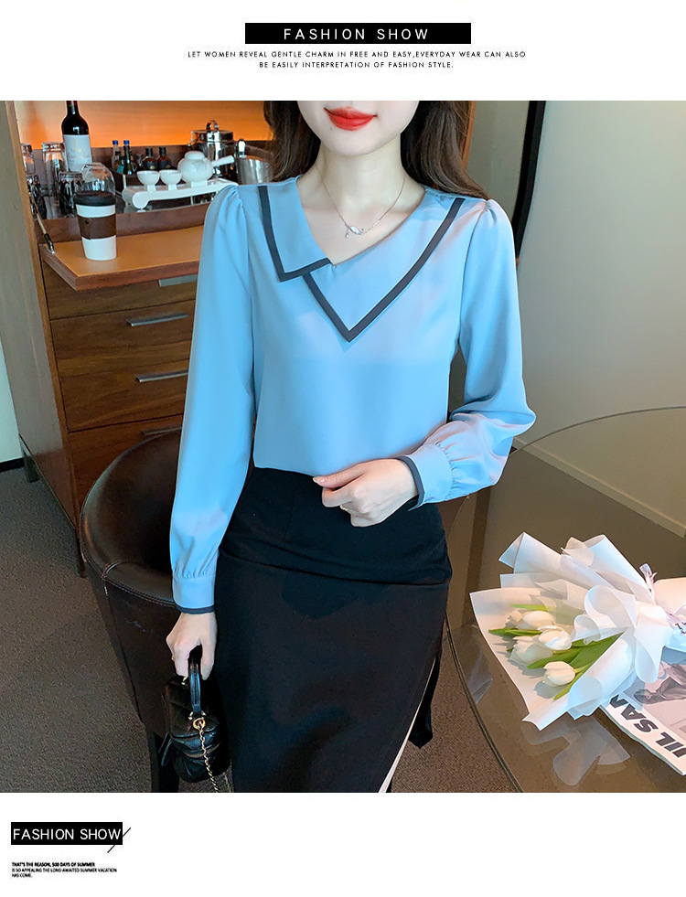 긴팔 여성 셔츠 디자인 센스 2026 봄 가을 새로운 미니멀리즘 출퇴근 Chic 아름다운 작은 셔츠 품격 맨위 상세 이미지 13