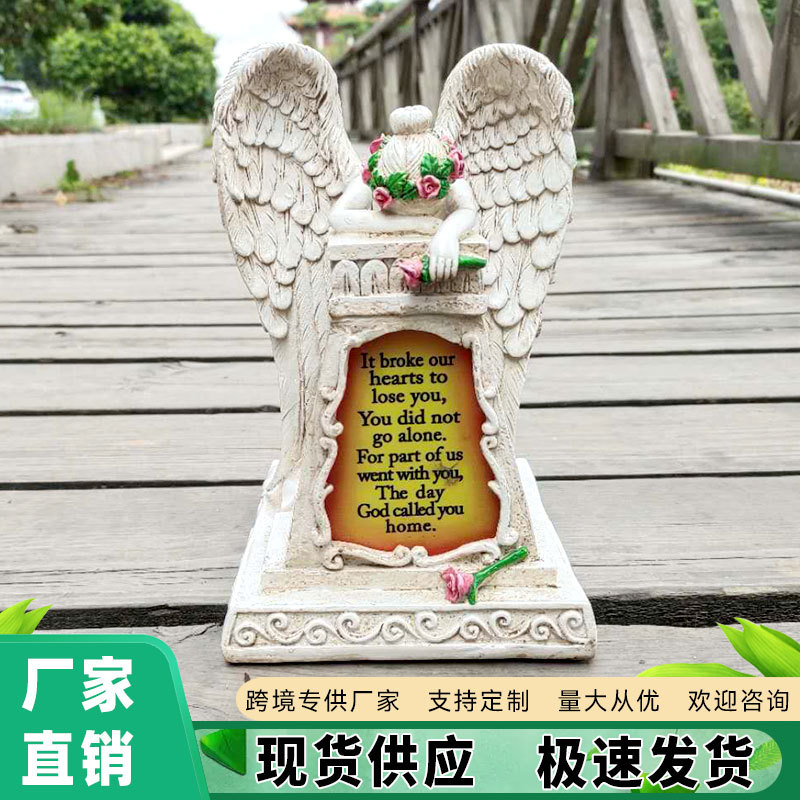 Lámpara solar decoración Ángel lámpara hogar al aire libre Ping creativo decoración resina paisaje escultura regalo