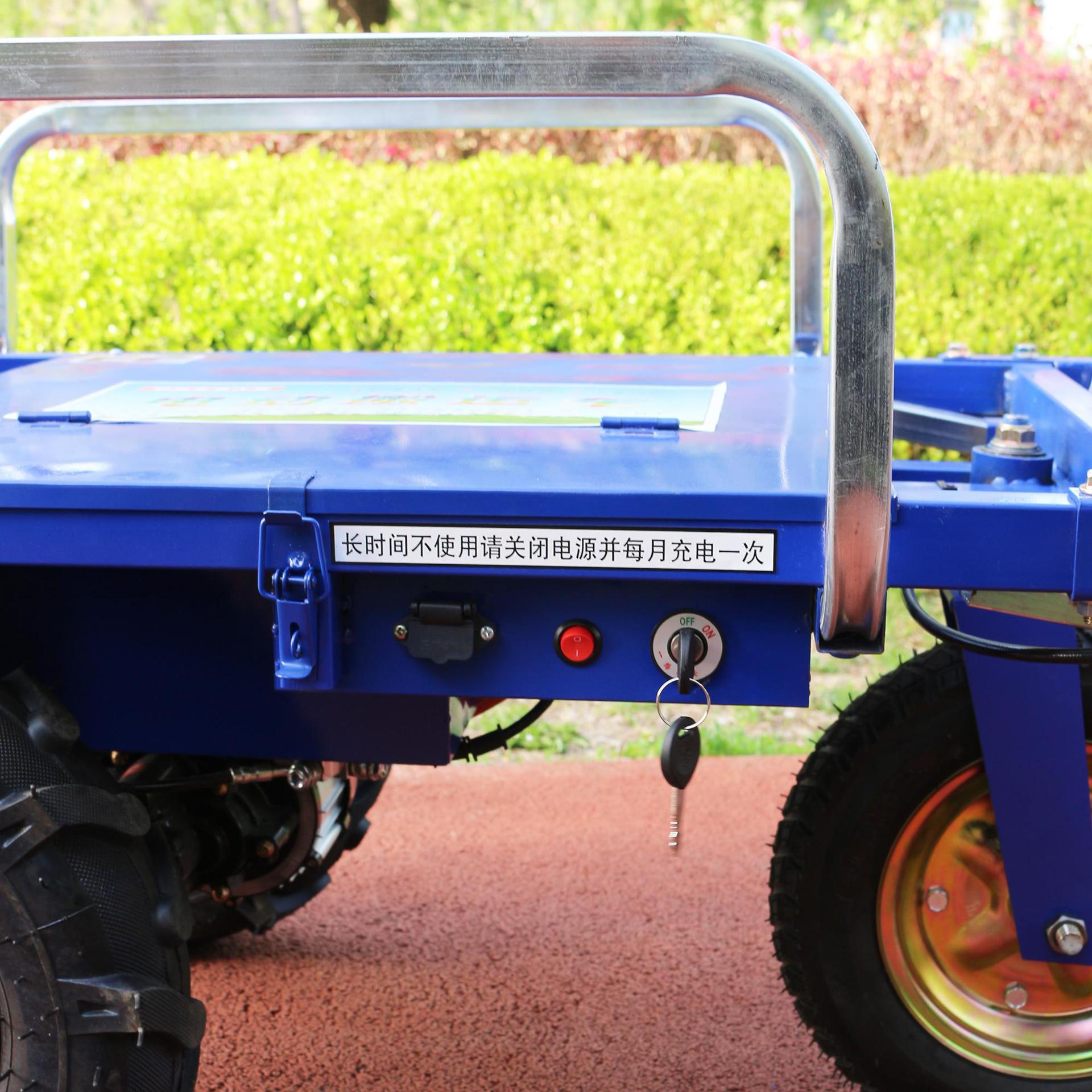 Carro de mano de tres ruedas agrícola de autobús eléctrico de pollo doméstico de transporte de doble cuatro ruedas de cría de huerto de escalada de montaña de transporte de carro