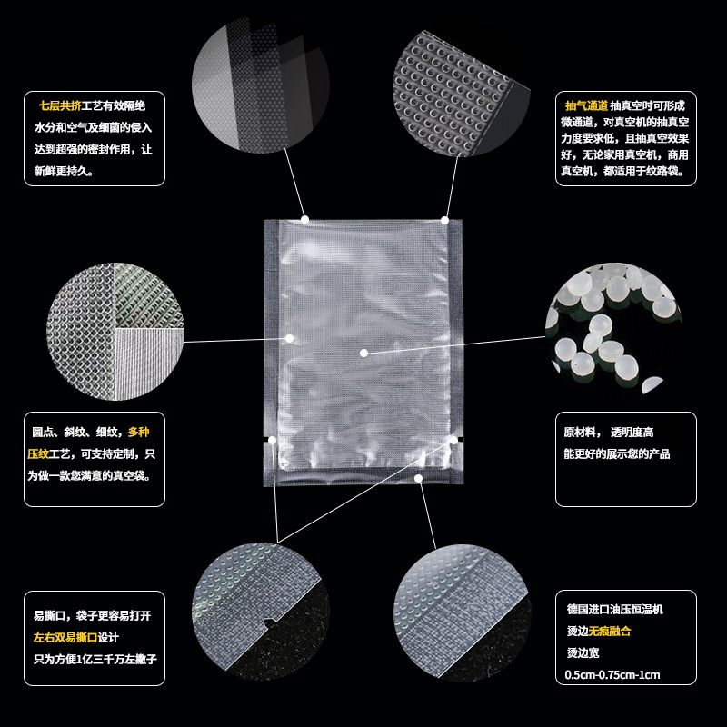 現物卸売り丸点紋網紋真空袋メーカー直供透明プラスチック食品ビニール袋包装袋|undefined