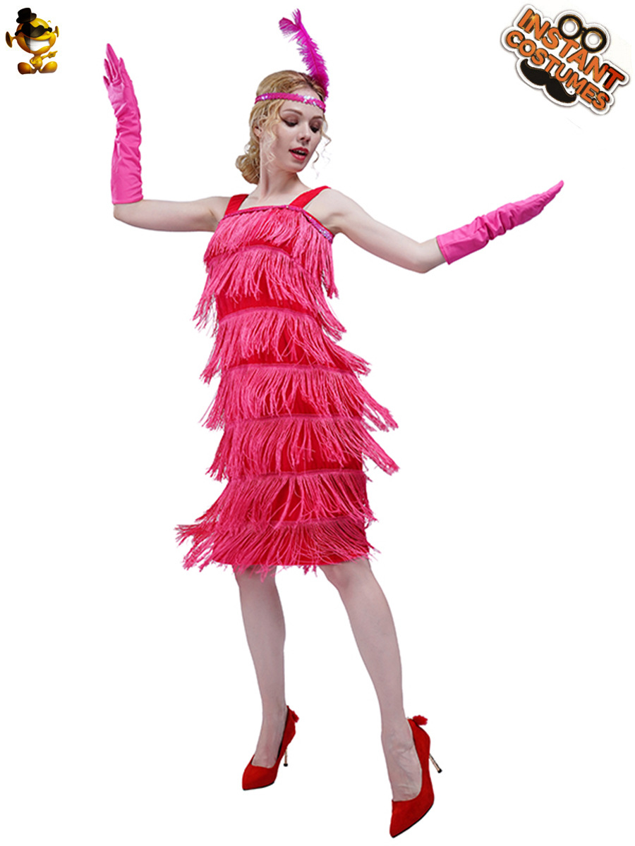 Carnaval de las mujeres adultas retro borla falda 30 s borla vestido mascarada ropa rendimiento