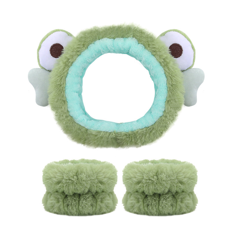 Transfronterizo cara lavado banda para el cabello correa para la muñeca Imitación Piel de conejo color sólido felpa impermeable banda para el cabello Amazon absorbente sudor-limpieza al por mayor