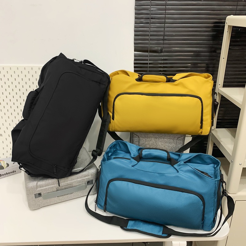 Bolsa de viaje de gran capacidad de color sólido, bolsa de moda, bolsa de mano, bolsa de zapatos independiente, bolsa de ejercicios, bolsa de yoga para mujeres