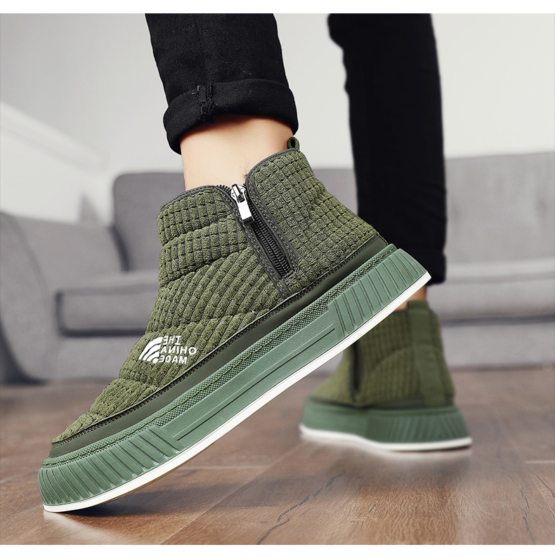 2024 New Corduroy Cotton Shoes for Men's Trendy and Leisure, Zhongbang Skateboarding Shoes, Korean Edition, Fashionable,_voghion.com
