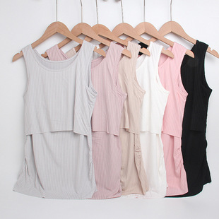 Summer Maternity Nursing Tank Top Short Sleeve Fashion Trendy Mom Outerwear Base Shirt Thin Cotton Oversized Breastfeeding