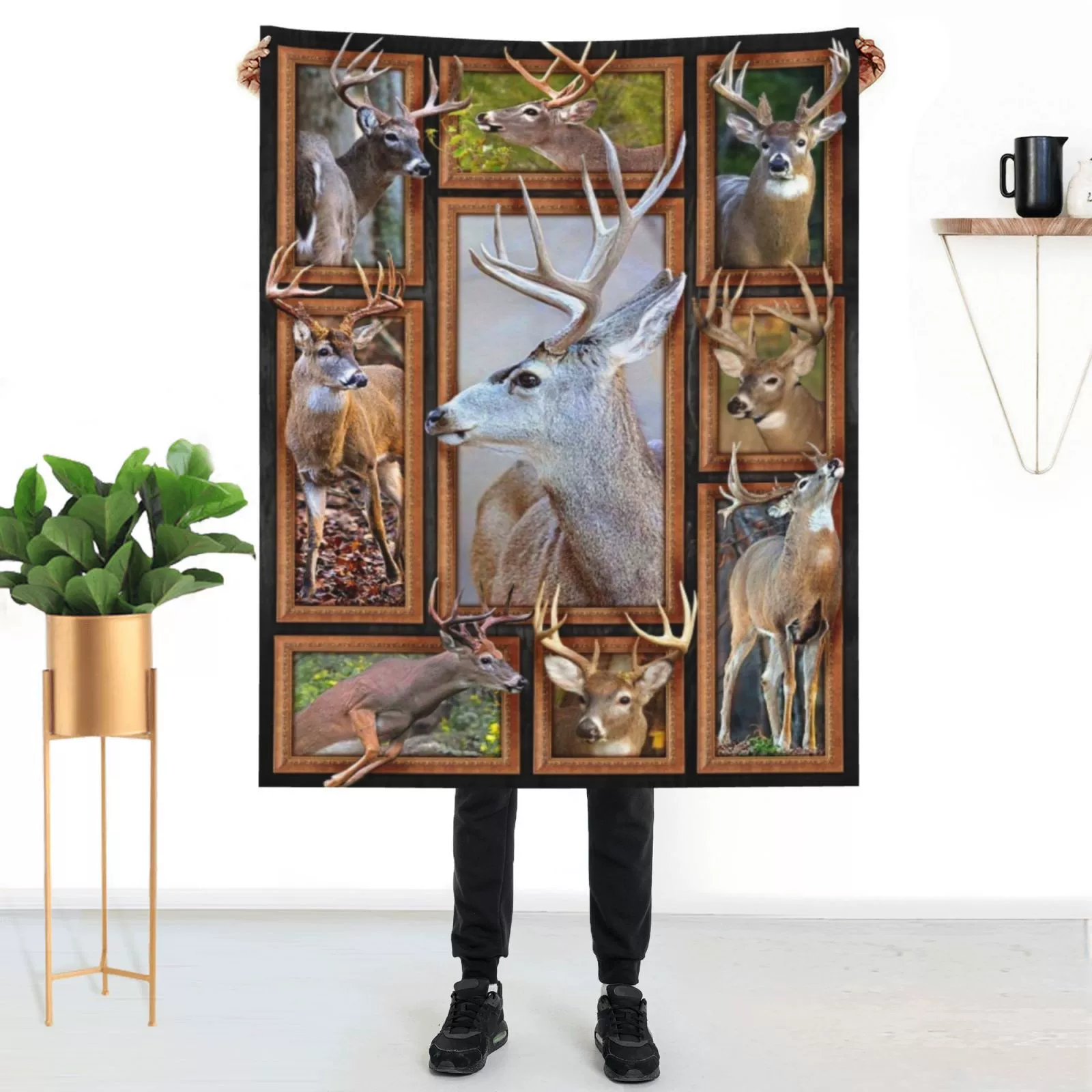 Amazon горячие продажи Охота На Оленей фланелевое одеяло кондиционер одеяло подарок для пожилых Двусторонняя фланель