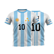 新款2022世界杯阿根廷主客场球衣10号梅西迪玛利亚冠军三星短袖