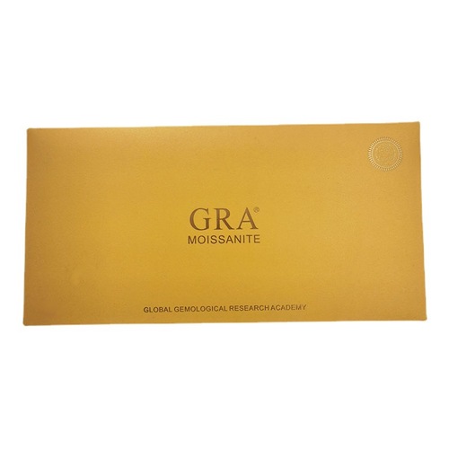 GRA Moissanite Diamond Certificate, Waist Size 5 Carat Small Black Card Yellow Envelope Set Gemstone Jewelry Factory Wholesale