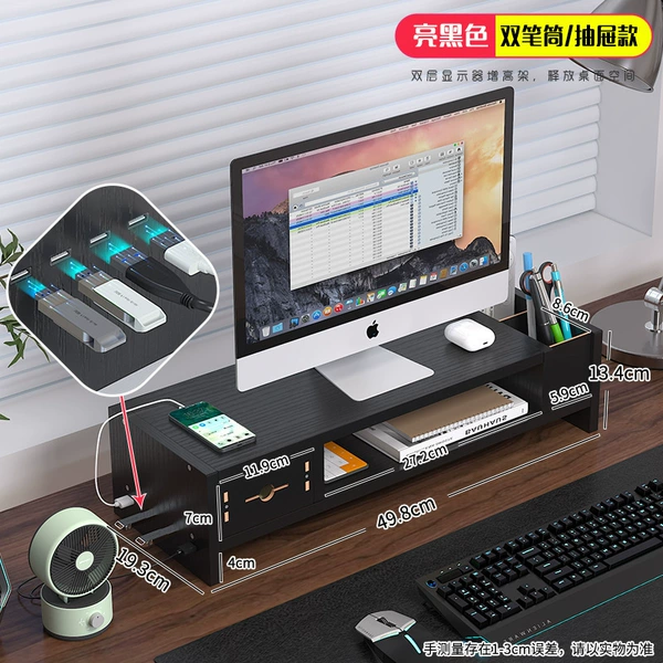 LCD display, glossy black pens holder for boxes