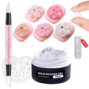 15ml Popular Non-Stick Hand-Free Extension Glue Drill Patch Modeling Glue 3D Carved Nail Mold Glue Set Wholesale