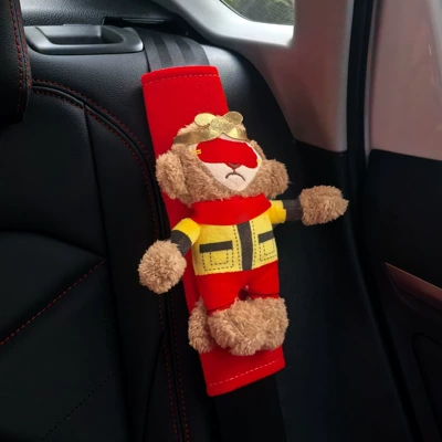 Pad Cute Plush Cartoon Car | Seat belt shoulder pad - wukong-red-velvet-shoulder-strap