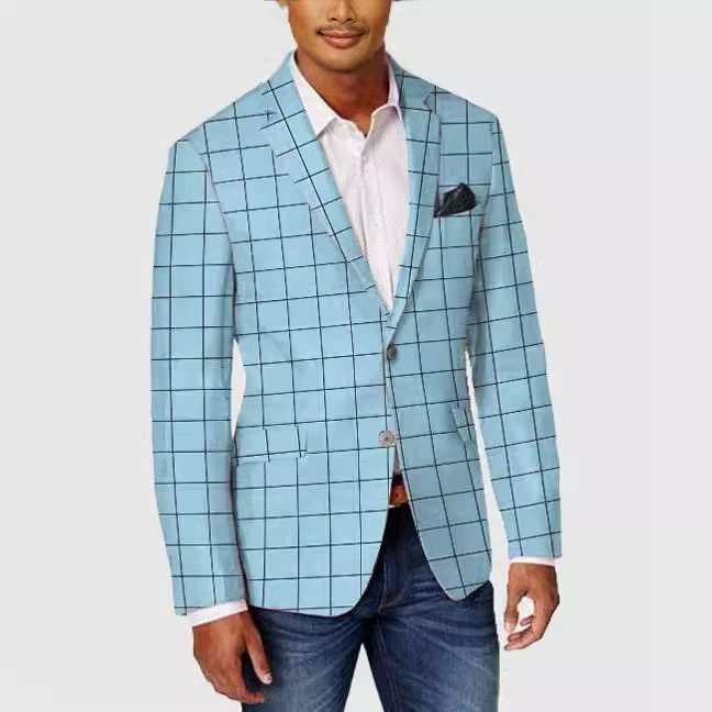 Мужской повседневный костюм Slim Fit Однорядный с двумя пряжками без разделения мужская куртка с фабрики оптом Amazon