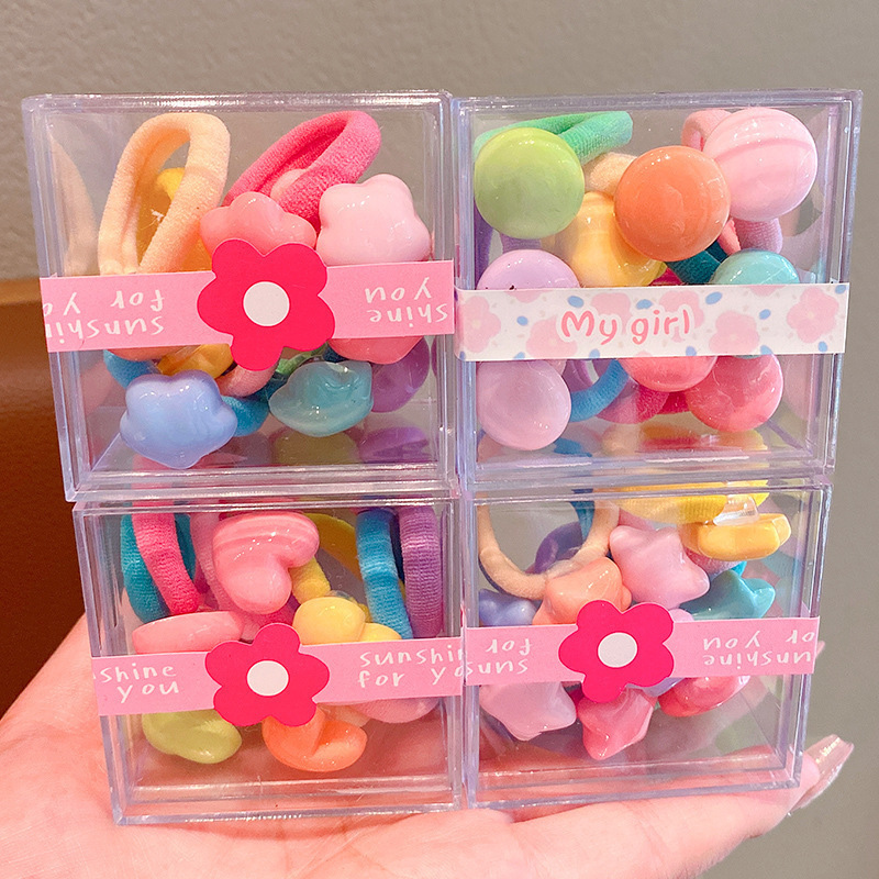 Banda de goma de dibujos animados para niños La alta elasticidad de la niña no hace daño al cabello Accesorios para el cabello Banda de goma estrella de la niña Tocado de princesa para bebés