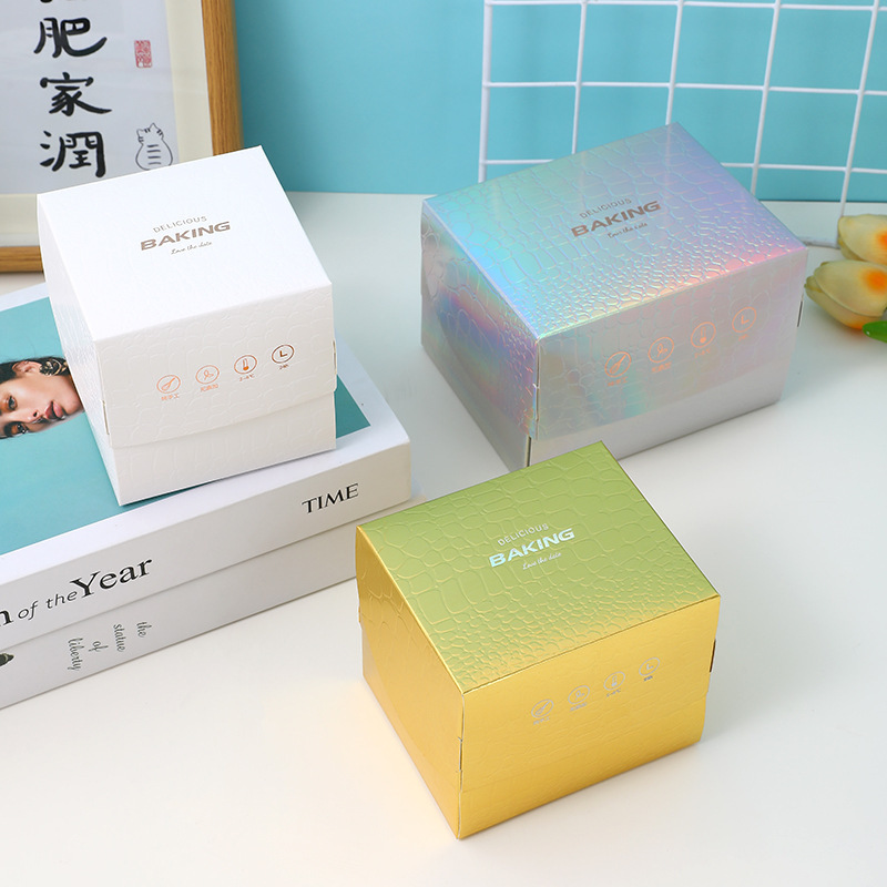 Square French-style cut desserts, pastry boxes, mousse desserts, cake layers, slice packaging boxes, Instagram-style