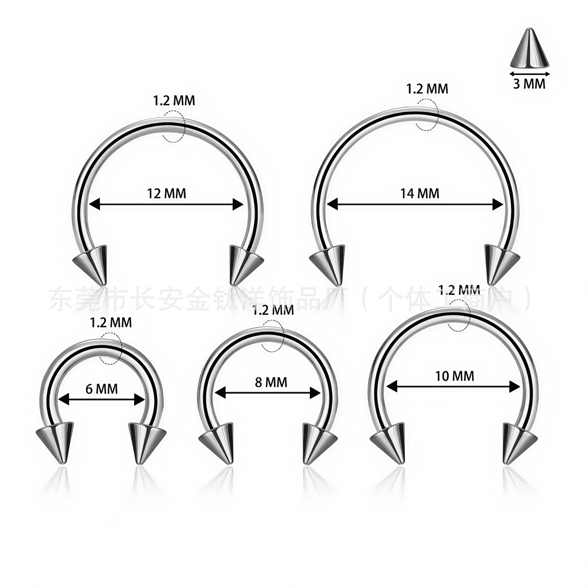 F136 Titanium Internally Threaded Devil Nose Ring Pointed Cone Septum Lip Ring G23 Titanium Alloy Piercing Jewelry Ear Stud detail image 7