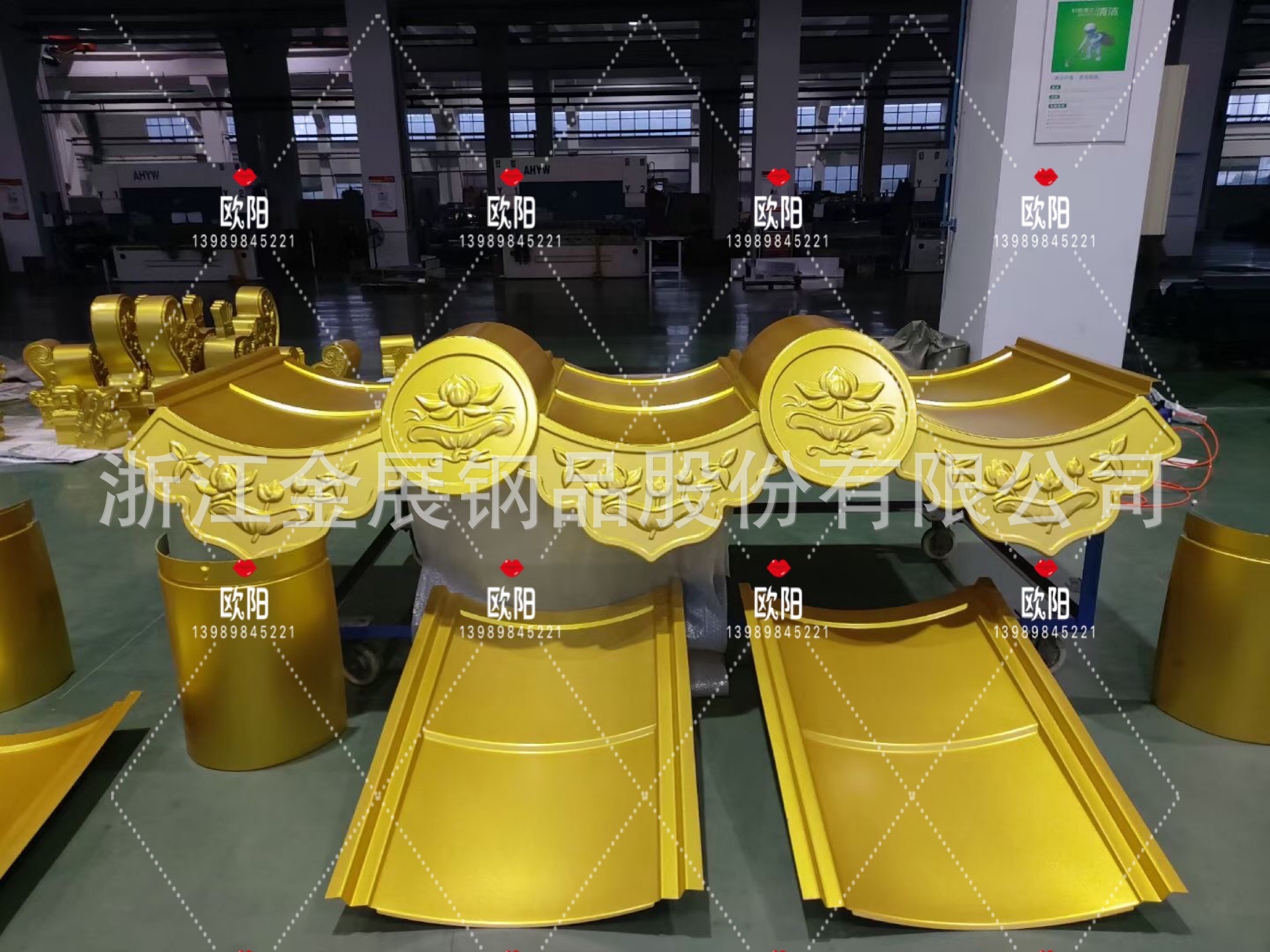 云南批发 0.9mm 氟碳烤漆铝镁锰筒瓦 暗扣铝筒瓦720型