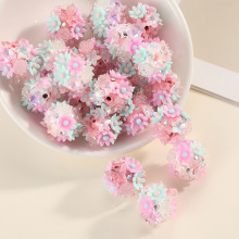 现货时尚玫瑰花球珠陶泥珠串珠钻球中孔diy手工发饰服装配件直销
