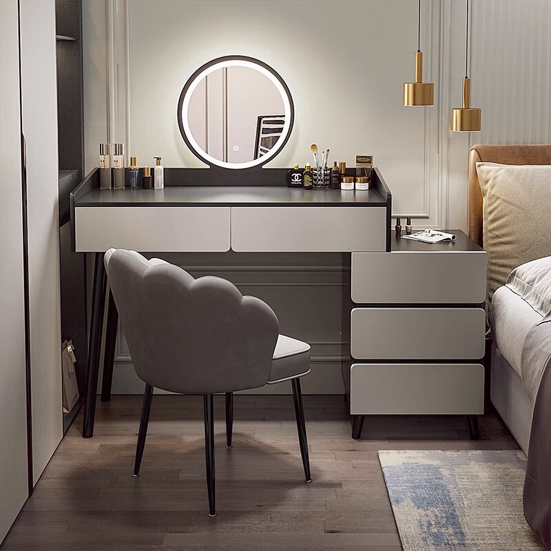Light Luxury Dressing Table for Bedroom, Modern Minimalist Dressing Table, Small New Model, Trendy Small Apartment Dressing Table Light Luxury Dressing Table for Bedroom, Modern Minimalist Dressing Table, Small New Model, Trendy Small Apartment Dressing Table