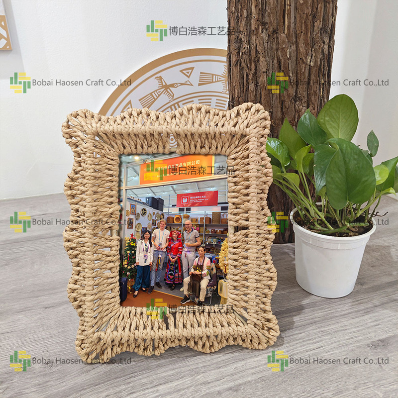 Paper Rattan Photo Frame, Pastoral Style, Simple and Fashionable, Desktop Decoration, Beautiful and Natural, Wall Hanging
