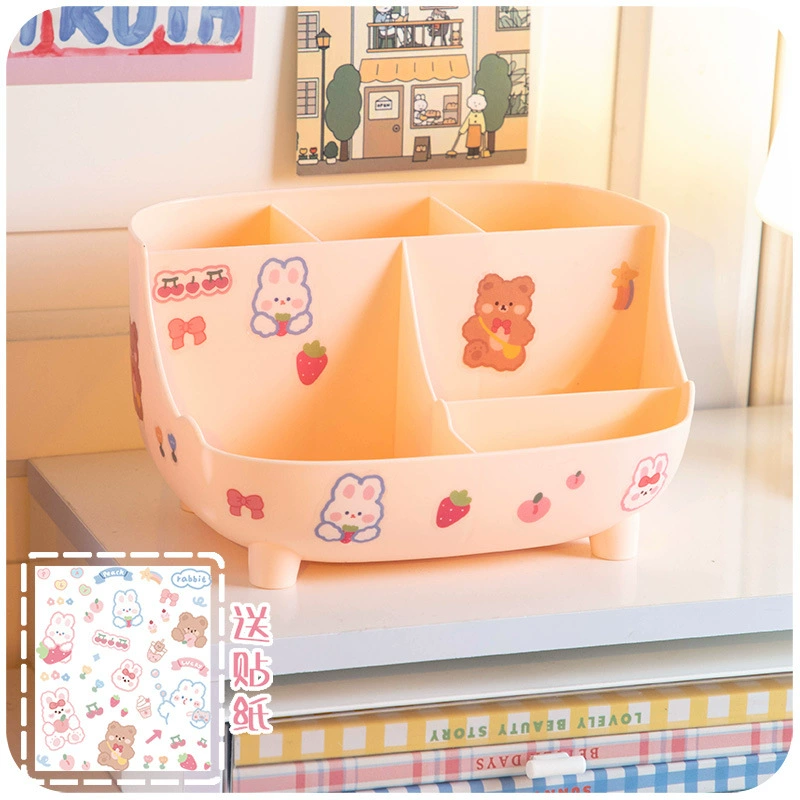Cute children's pens holder, capacious stationery for elementary school students, storage box