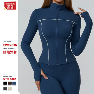 Windproof travel sports jacket for yoga with zipper for gym, (Cross-border trading), for running