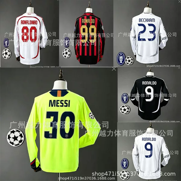 Classic Retro Series Club Long-Sleeved Football Jerseys Chelsea Brazil Portugal Argentina Barcelona