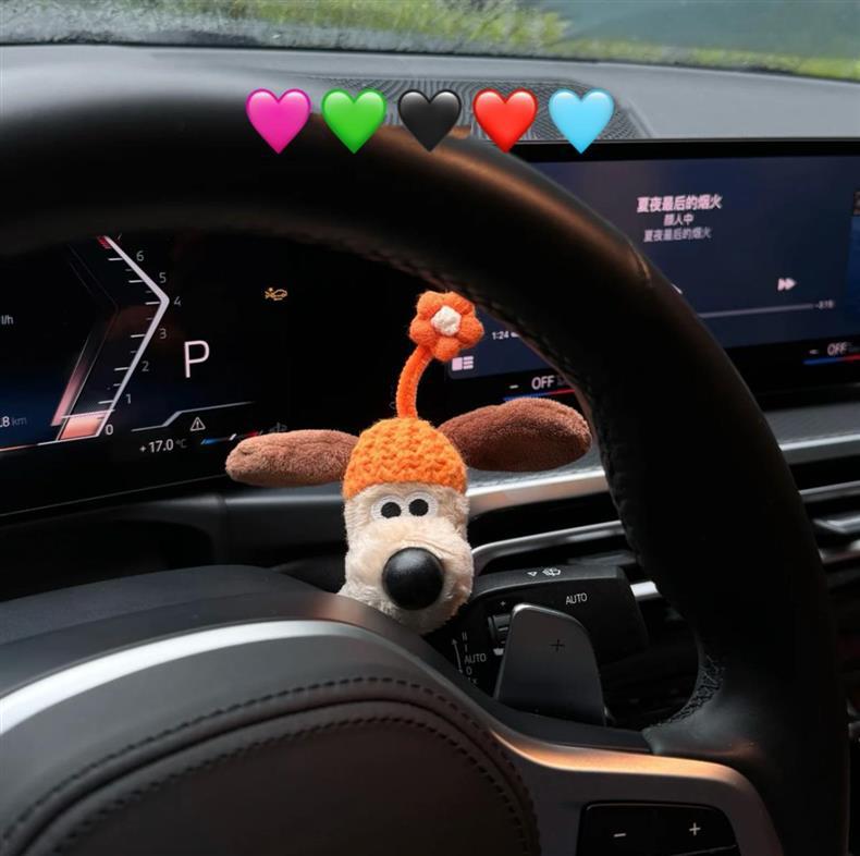 New Style Plush Dog Car Dashboard Decoration, Car Interior Ornament, Car Steering Wheel Light and Wiper Cover