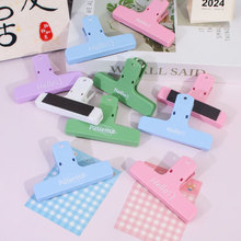 新款磁吸长尾手账夹马卡龙色塑料磁力夹手帐摆拍学生票据试卷夹