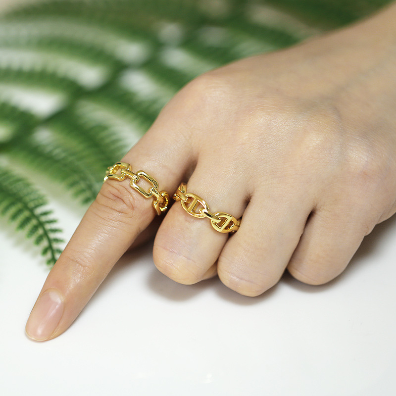 fashion pig nose hollow glossy plating open ring wholesale