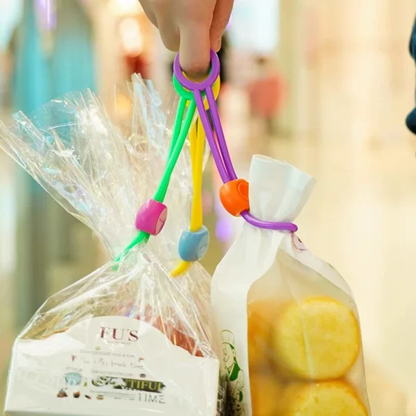 Multi-functional pull ring buckle color sealing strap creative food bag sealing binding rope colorful snacks sealing binding rope