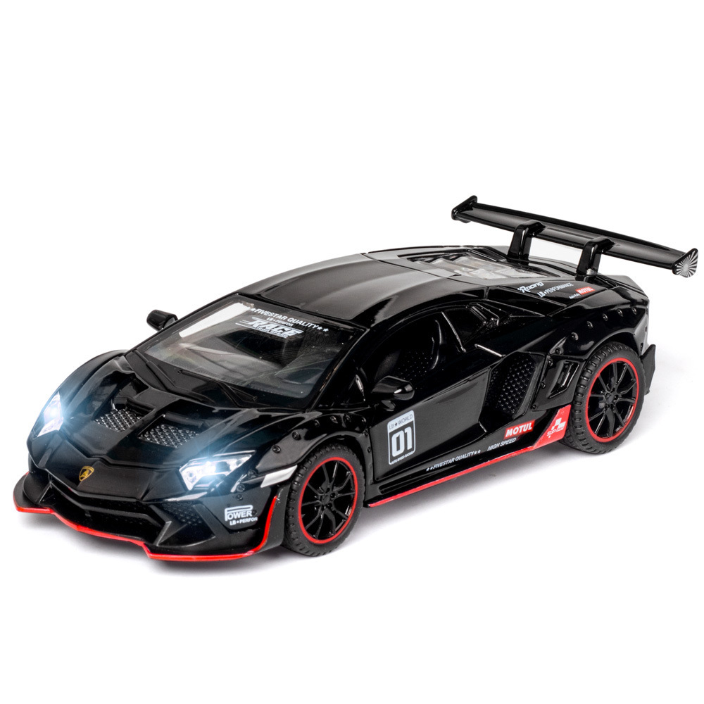 【散裝】仿真1：32蘭博LP770賽道版合金汽車嘉業模型擺件跨境玩具