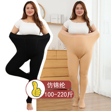 女裤仿锦纶加肥加大码打底裤女外穿肉色加厚裤袜一体高腰女长裤子