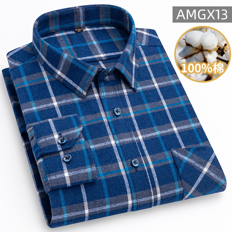 2024 primavera camisa a cuadros masculina americana retro camisa casual de algodón de manga larga ropa de hombre alta sensación masculina
