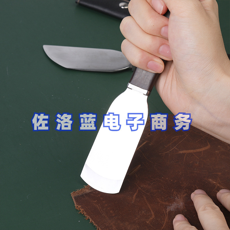 Cuchillo de adelgazamiento de cuero cuchillo redondo cuchillo de corte de cuero DIY cuero borde adelgazamiento herramienta cuero material sección oblicua pala de corte cuchillo fino