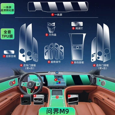 Aito New M9, Car interior film - wenjie-m9-full-set-of-film-tpu-screen-tempered-film-hd