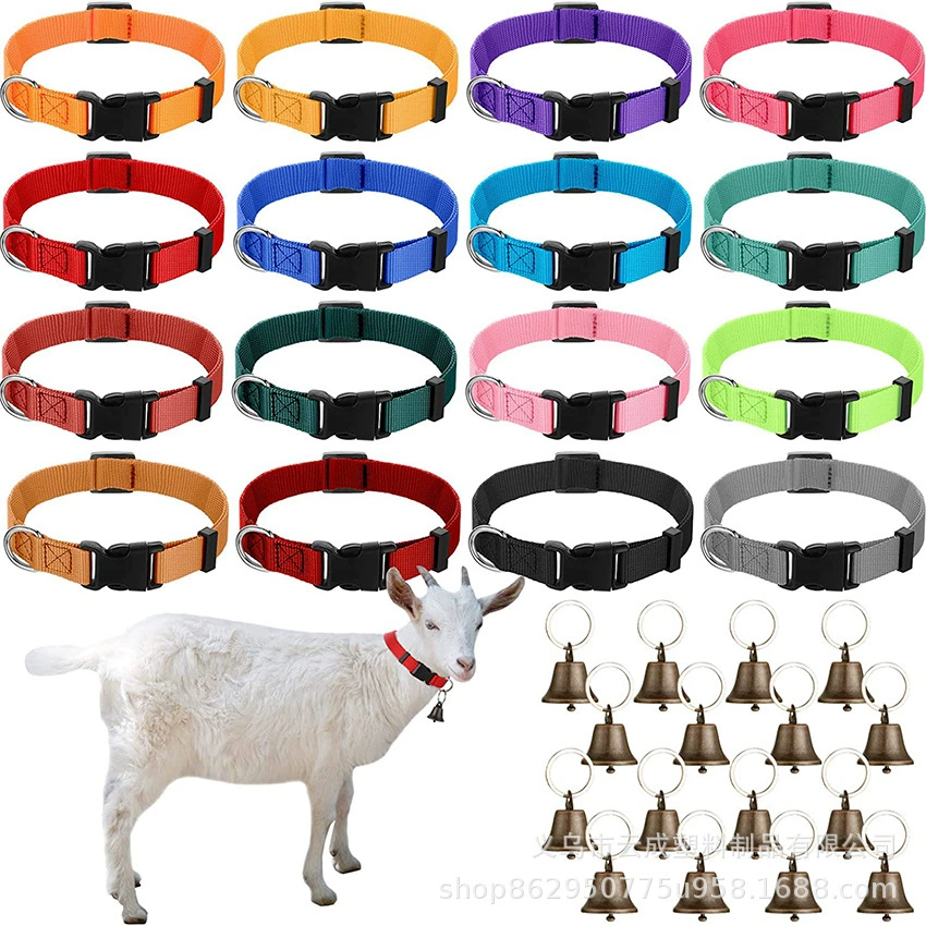 Амазонский козий ошейник с колокольчиком для крупного рогатого скота, лошади, овцы, пасущиеся, медный колокольчик, регулируемый нейлоновый костюм, защита от потери домашних животных