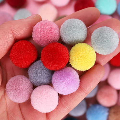 Factory direct sales colorful high-elastic pom poms diy polyester plush pom poms children's toys accessories shoes and hats mixed color pom poms