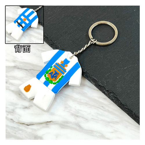 Football Club World Cup National Team Emblem PVC Mini Ball Keychain: Salah, Paris, Messi, Ronaldo